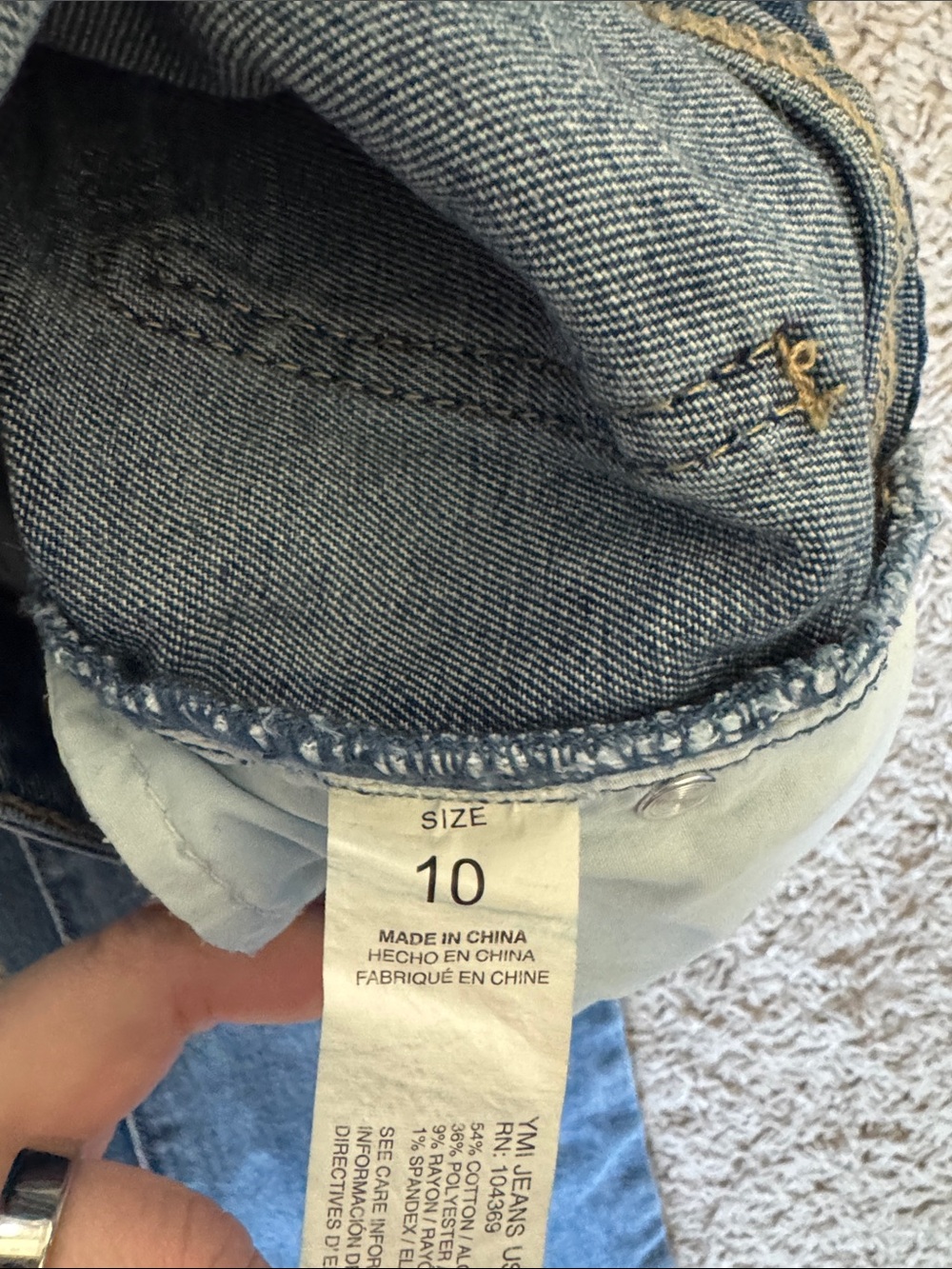 Girls' Distressed Blue Flare Jeans – Classic Denim / E25 - Picture 4 of 4